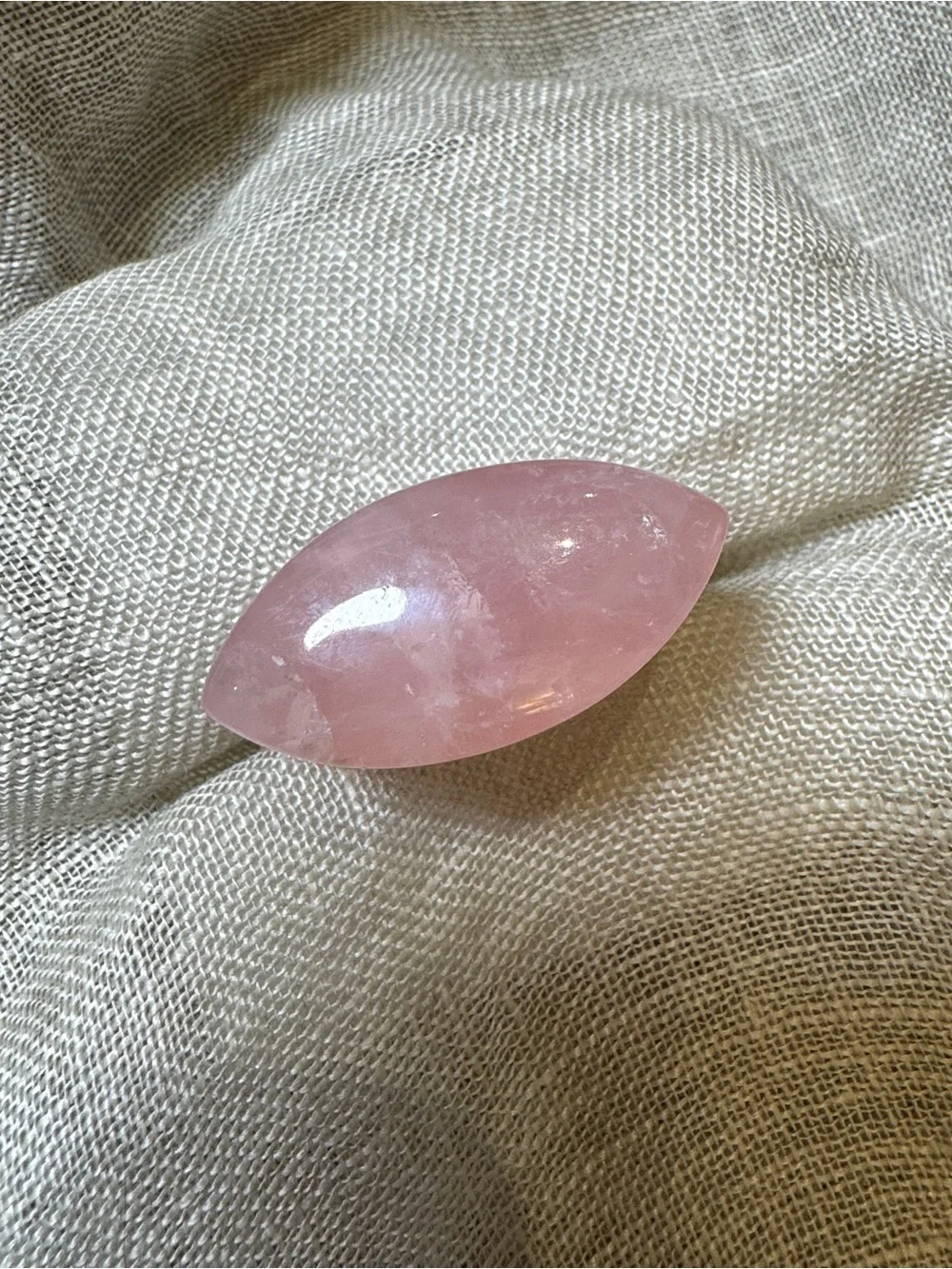 Genuine Rose Quartz Chunky Statement Ring Size 7